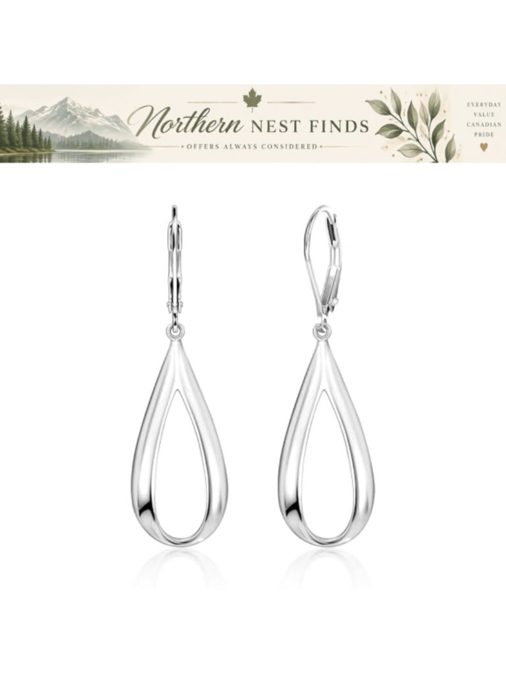 925 Sterling Silver Teardrop Dangle Earrings Leverback 14K Gold Plated Drop